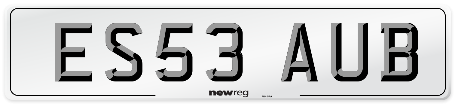 ES53 AUB Number Plate from New Reg